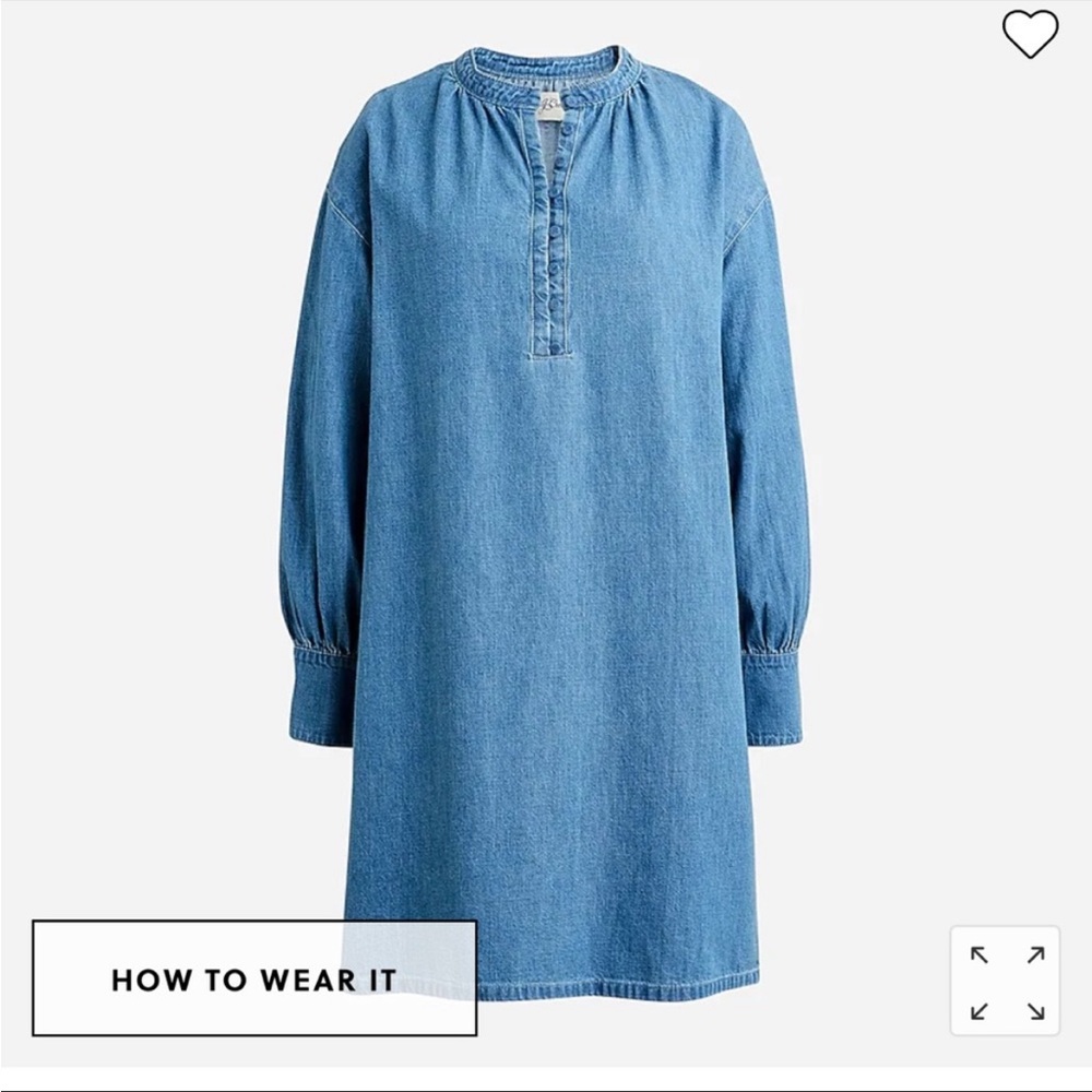 Indigo button-up shift dress